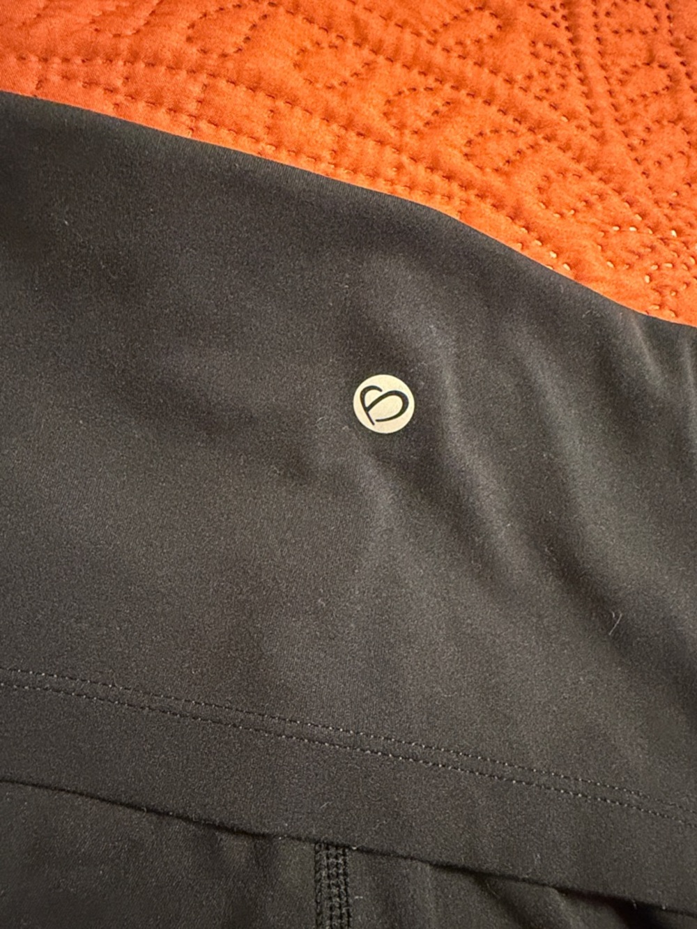 CRZ YOGA Black High-Waist Workout Leggings with Silver Logo